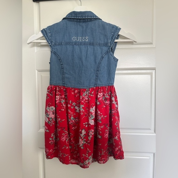 Guess Denim and Red Floral Casual Dress - Picture 3 of 3